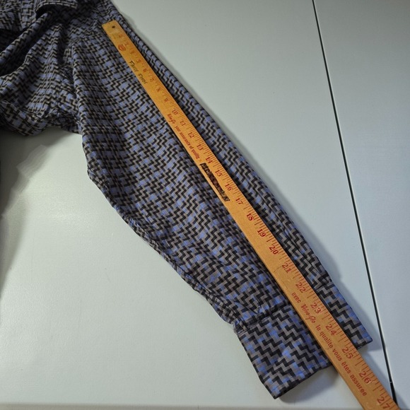 Burberry London Men Zig Zag Print Shirt Size XL USA Made Office‎ Classic Luxury - Picture 10 of 12